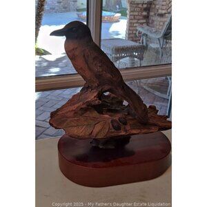 VINTAGE Blackberry Summer LIMITED EDITION Raven/Crow Sculpture by CAIN #122/5000